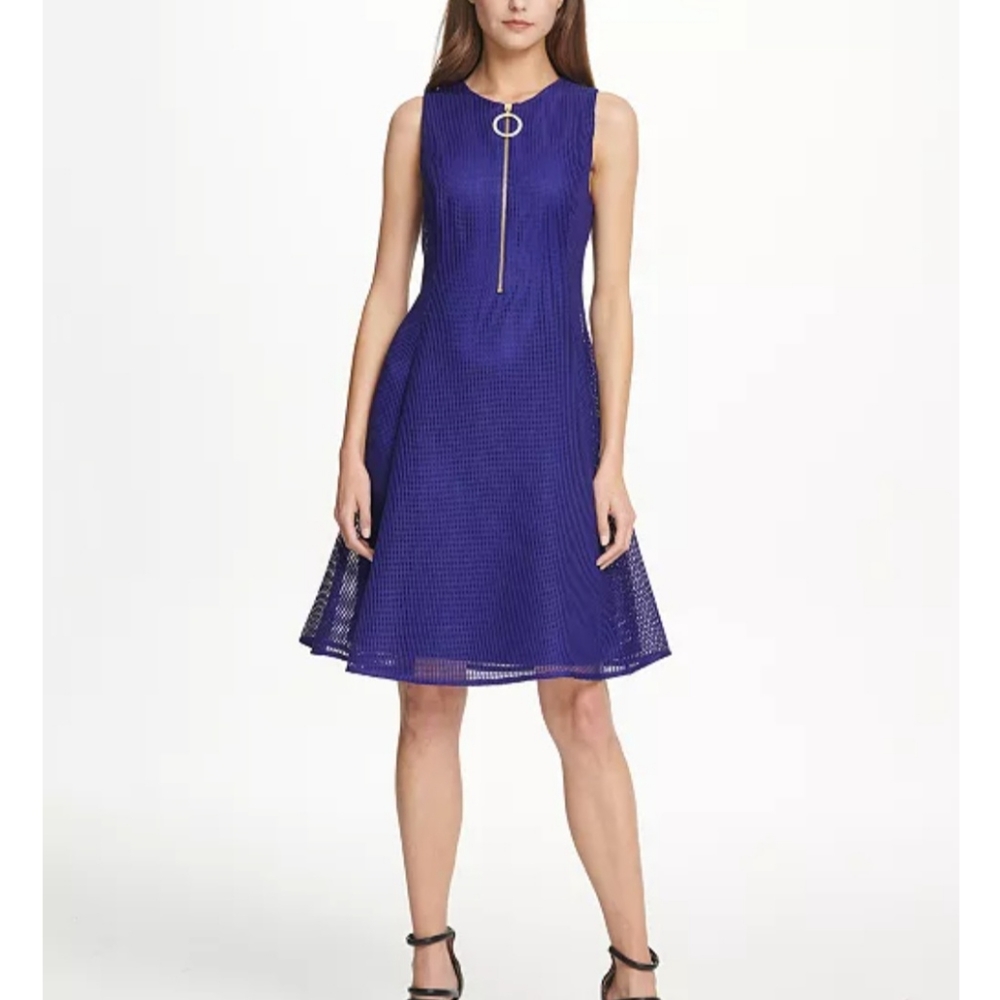 DKNY fit and flare mesh dress size 10